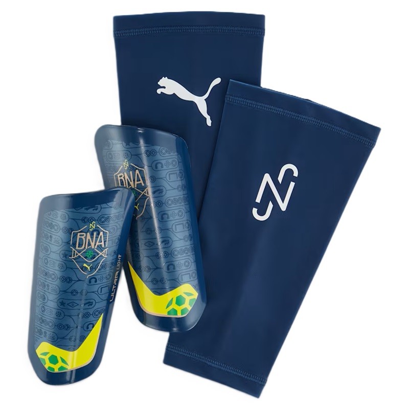 Puma Neymar BNA Ultra Light Sleeve Junior Schienbeinschoner, blau/gold