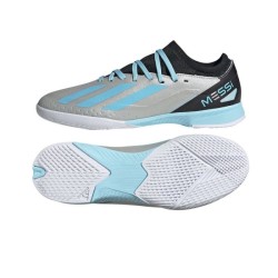 Adidas X Crazyfast.3 FG "Messi" IN Junior Fussballhallenschuh, silber/blau