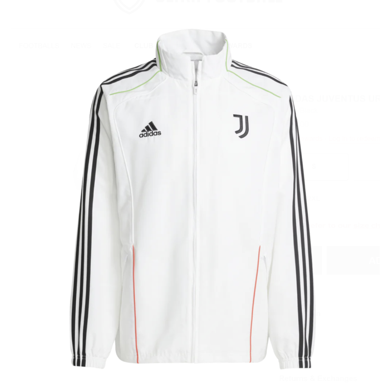 Adidas Juventus Turin UBP TrackTop 2024/25, weiss/schwarz