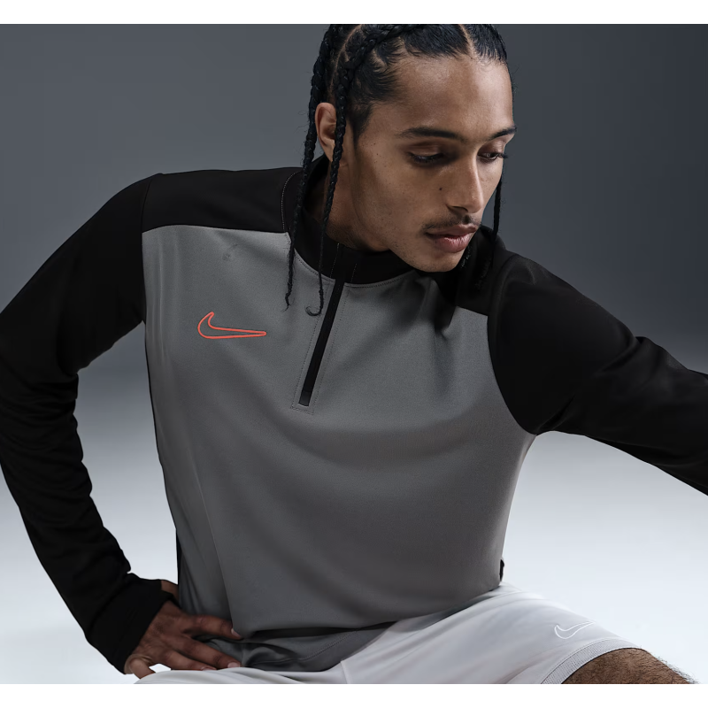 Nike Academy Dri-FIT Drill-Oberteil, grau/schwarz Nike Academy Dri-FIT Drill-Oberteil, grau/schwarz