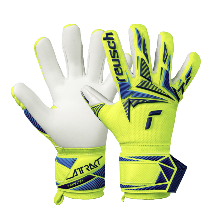 Reusch Attrakt Freegel Advance FS Junior Torwarthandschuh, gelb/blau