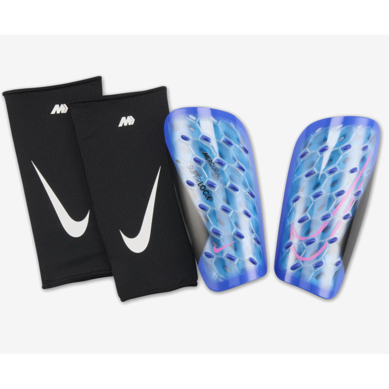Nike Mercurial Lite SuperLock Schienbeinschoner, blau/schwarz/pink