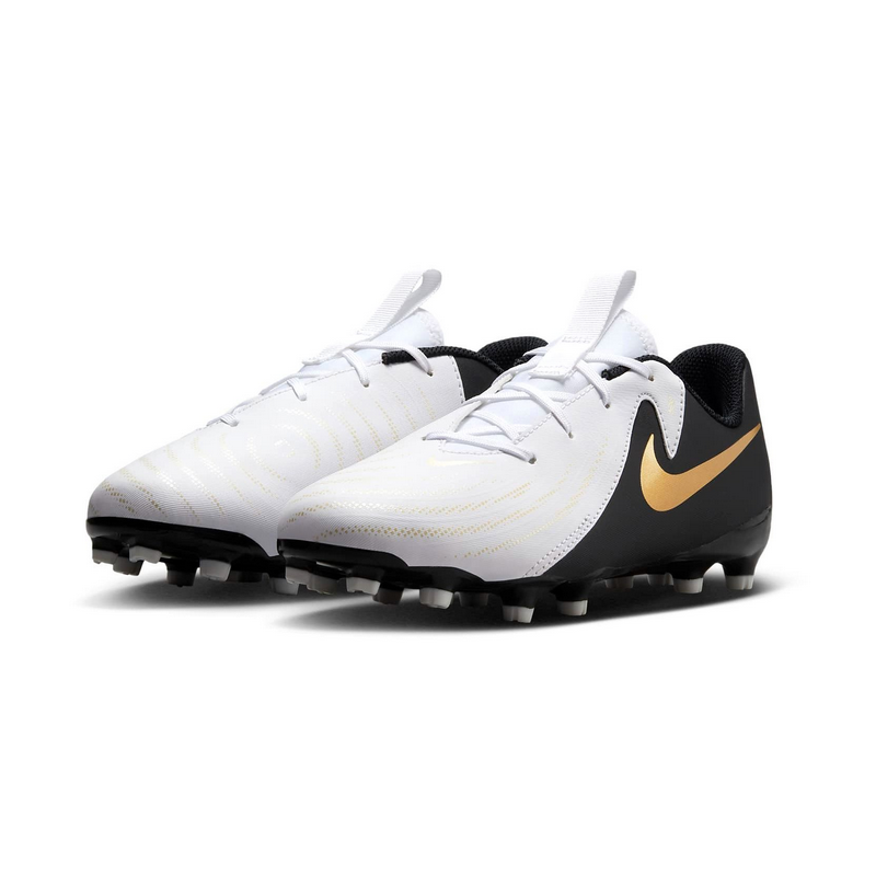 Nike Phantom GX 2 Academy Junior Fussballschuh, weiss/schwarz/gold