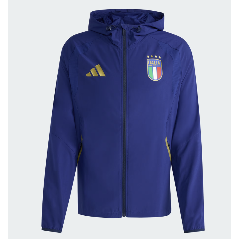Adidas FIGC Italien Tiro Travel Windbreaker 2026, blau