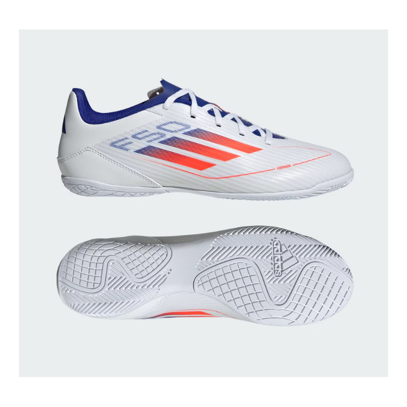 Adidas F50 Club IN Fussballhallenschuh, weiss/blau